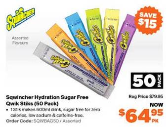 RSEA Safety Sqwincher hydration sugar free qwik stiks offer