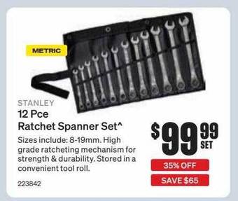 SuperCheap Auto Stanley 12 pce ratchet spanner set offer