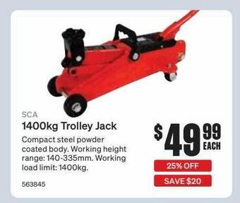 SuperCheap Auto Sca 1400kg trolley jack offer
