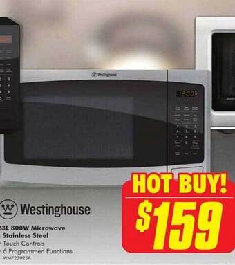 The Good Guys Westinghouse 23l 800w microwave stainless steel offer