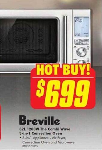 The Good Guys Breville 32l 1200w the combi wave 3-in-1 convection oven offer