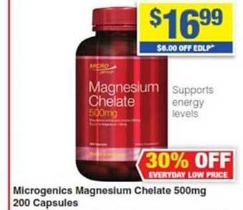 My Chemist Microgenics magnesium chelate 200 capsules offer