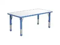 Officeworks Studymate Kids Rectangular Height Adjustable Table White and Blue offer
