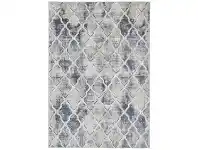 LivingStyles Courtyard Trellis Textured Modern Rug, 290x200cm, Blue offer