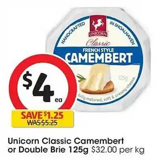 Coles Unicorn classic camembert ou double brie offer