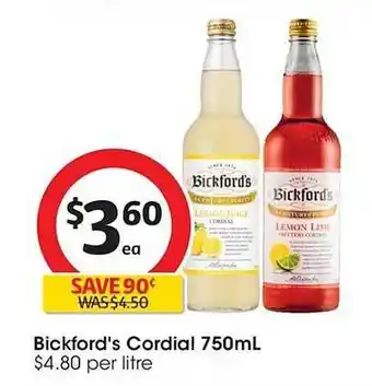 Coles Bickford's cordial offer