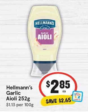 IGA Hellmann's garlic aioli offer