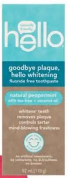 Hello Antiplaque + Whitening Toothpaste 82ml