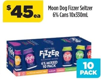 Moon Dog Fizzer Seltzer 6% Cans 10x330ml