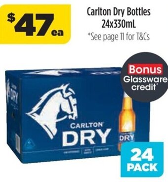 Liquorland Carlton Dry Bottles 24x330ml offer
