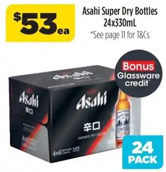 Liquorland Asahi Super Dry Bottles 24x330 ml offer