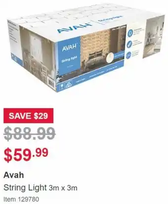 Costco Avah String Light 3m x 3m offer