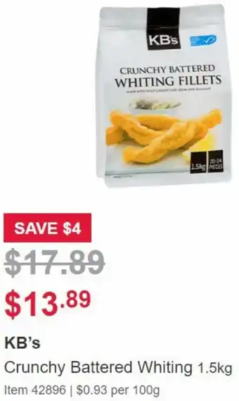 KB's Crunchy Battered Whiting 1.5kg