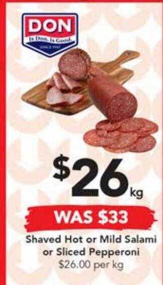 Drakes Shaved hot or mild salami or sliced pepperoni offer