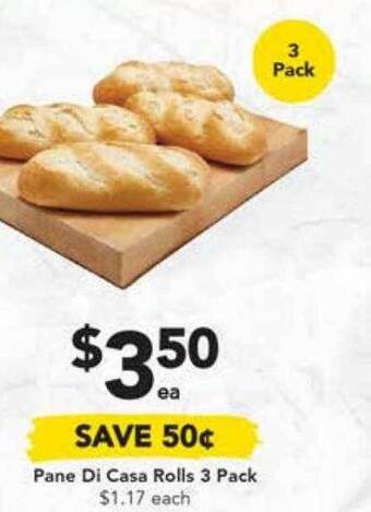 Drakes Pane di casa rolls 3 pack offer