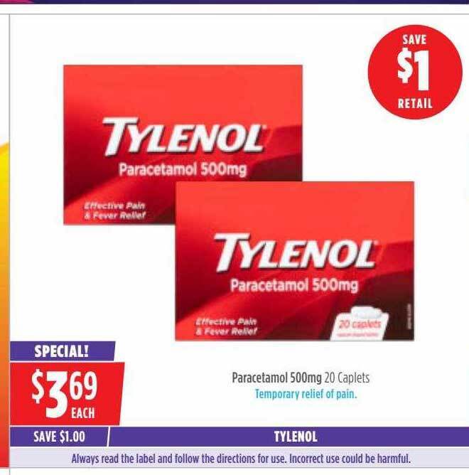 Tylenol paracetamol offer at Wizard Pharmacy