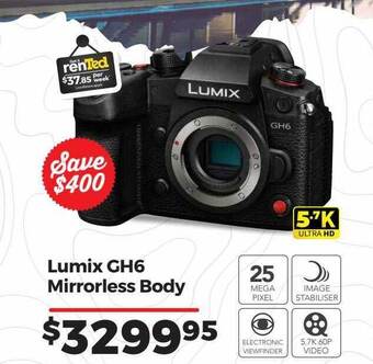 Teds Cameras Lumix gh6 mirrorless body offer