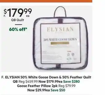 Harris Scarfe Elysian white goose down & feather quilt or goose feather pillow offer