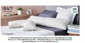 Harris Scarfe Linen house 300 thread count cotton sheet set offer