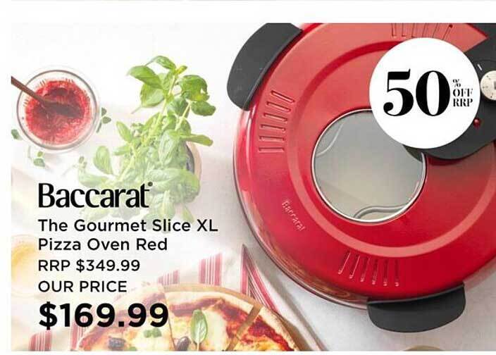 Baccarat the gourmet slice xl pizza oven red offer at Robins Kitchen