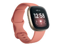 Officeworks Fitbit Versa 3 Smart Watch Pink and Gold offer