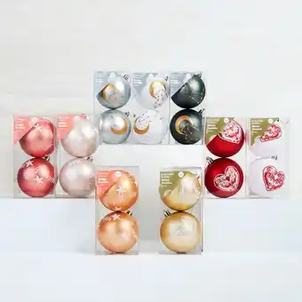 BIG W Assorted 80mm baubles 2-pack offer