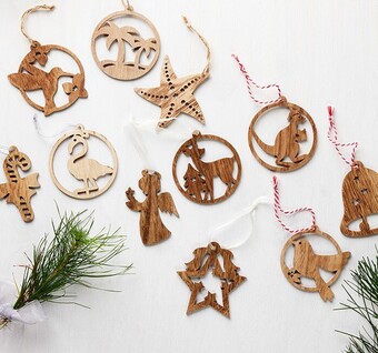 BIG W Assorted wooden ornaments offer
