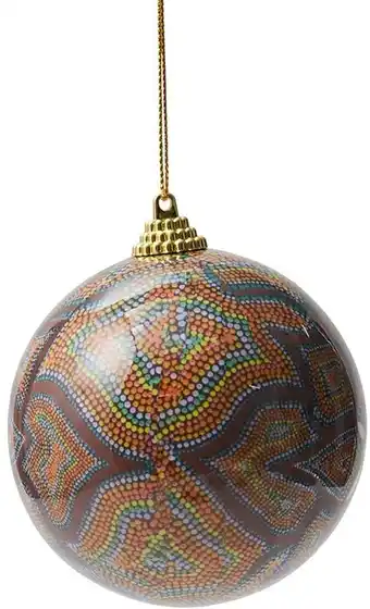 BIG W Warnayaka collection 80mm bauble jinjirla jukurrpa - bush flower dreaming (mercia) offer