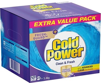 Cold power clean & fresh laundry detergent front & top loader 5.4kg