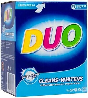 BIG W Duo laundry powder detergent cleans & whitens 5kg - linen fresh offer