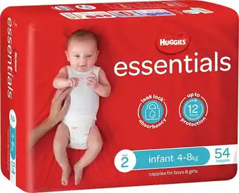 BIG W Huggies essentials nappies size 2 (4 - 8kg) 54 pack offer