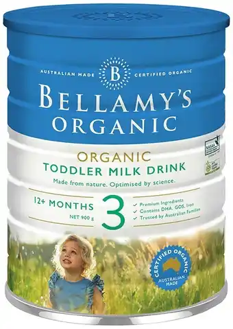 BIG W Bellamys organic toddler milk drink 12 months 900g offer