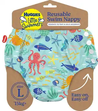 BIG W Huggies little swimmers reusable nappy - under the sea (l) offer