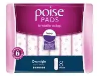 Poise Overnight Pad 8 Pack