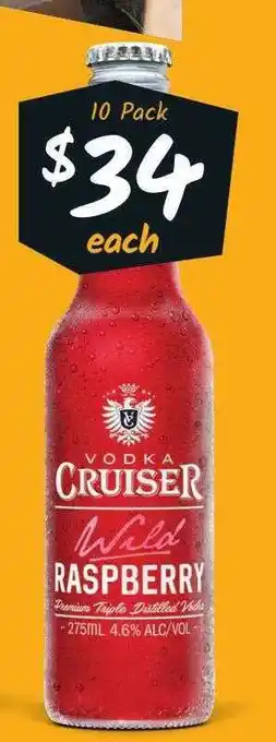 Cellarbrations Vodka cruiser wild raspberry offer