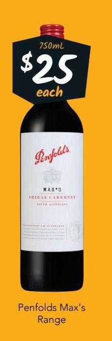 Cellarbrations Penfolds max's range offer