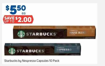 Foodland Starbucks by nespresso capsules 10 pack offer