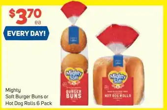 Foodland Mighty soft burger buns or hot dog rolls 6 pack offer