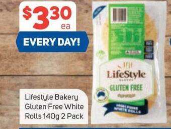 Foodland Lifestyle bakery gluten free white rolls offer