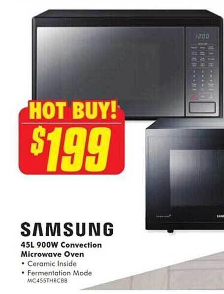 samsung mc455thrcbb 45l convection microwave oven 900w