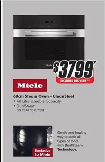 The Good Guys Miele 60cm steam oven cleansteel offer