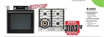 The Good Guys Asko 60cm pyrolytic oven stainless steel 60cm gas cooktop offer