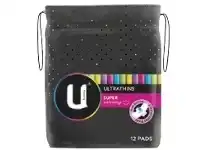 Terry White U by Kotex Pads Ultra Thin with Wings Super 12 Pack offer