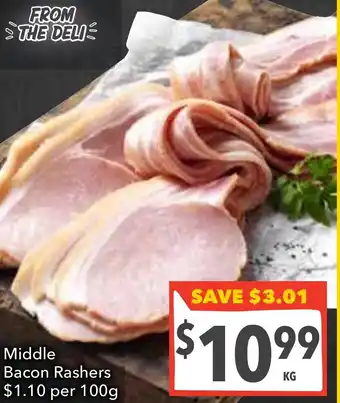 Ritchies Middle Bacon Rashers 100g offer