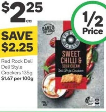 Woolworths Red Rock Deli Deli Style Crackers 135g offer