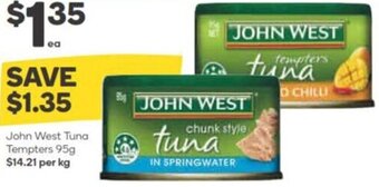Woolworths John West Tuna Tempters 95g offer