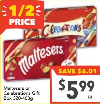 Ritchies Maltesers or Celebrations Gift Box 320-400g offer