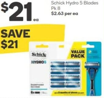 Woolworths Schick Hydro 5 Blades Pk 8 offer