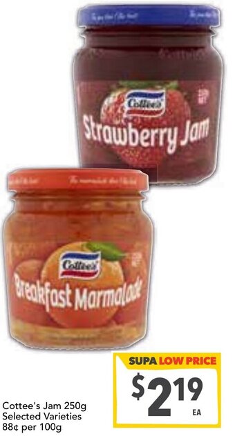 Ritchies Cottee's Jam 250g offer