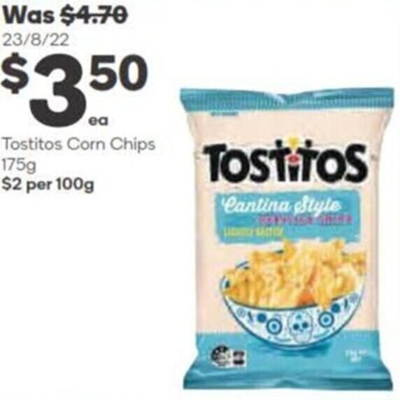 Tostitos Corn Chips 175g offer at Woolworths